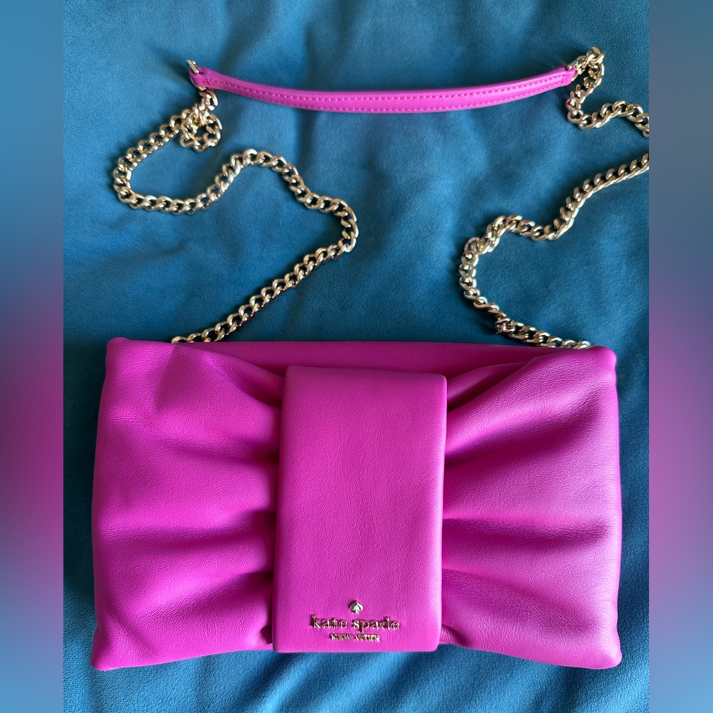 Like New Kate Spade Pink Leather Bow Purse